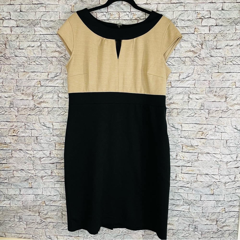 Merona black and cream silhouette dress